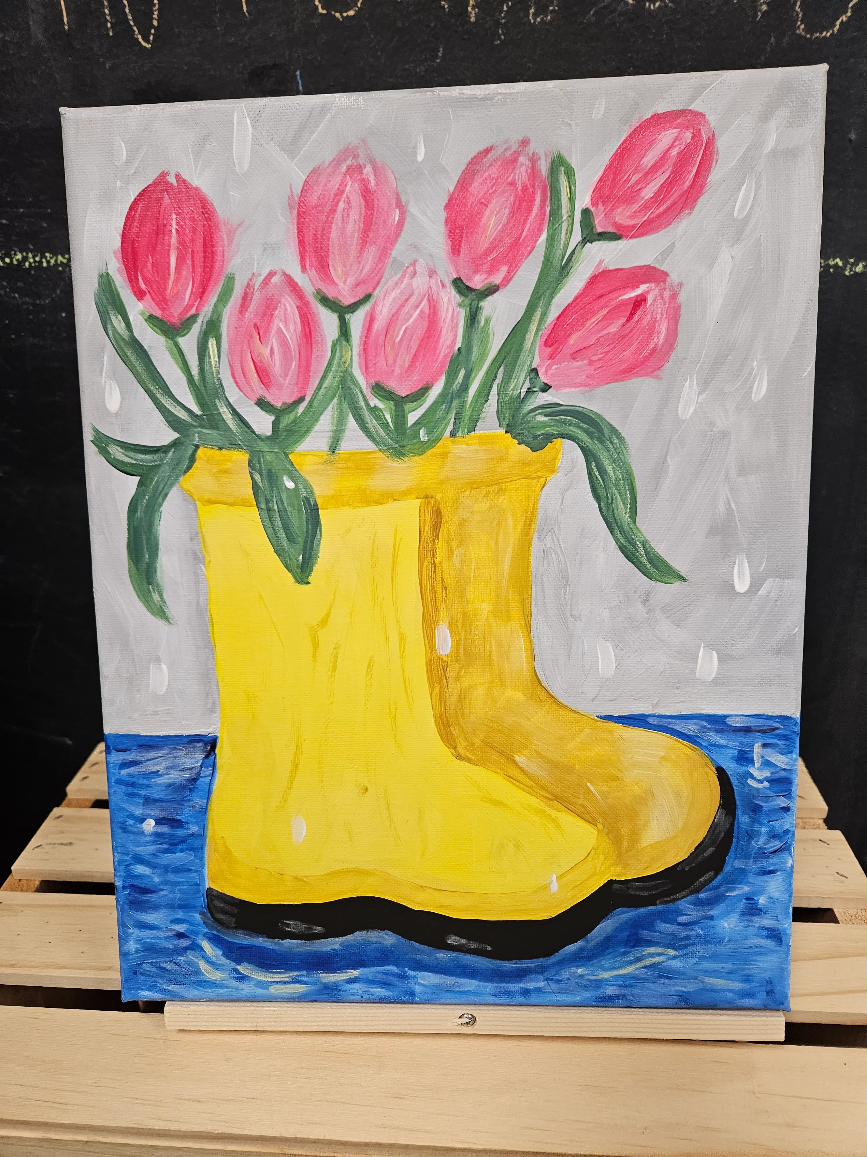 🌷 Sip & Paint: Rain Boots & Tulips