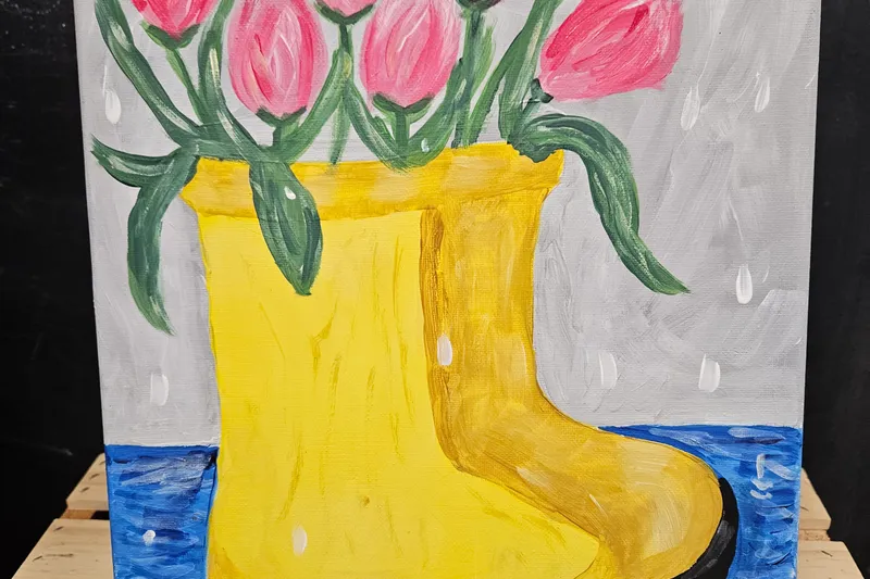 🌷 Sip & Paint: Rain Boots & Tulips