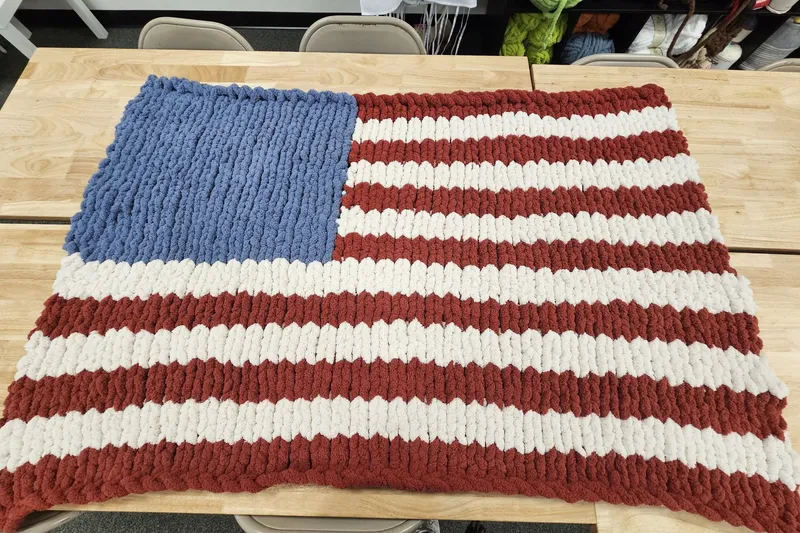 Chunky Knit Flag Blanket Workshop
