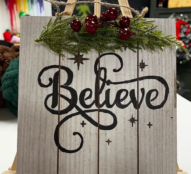🎄 Believe Hanging Sign Workshop