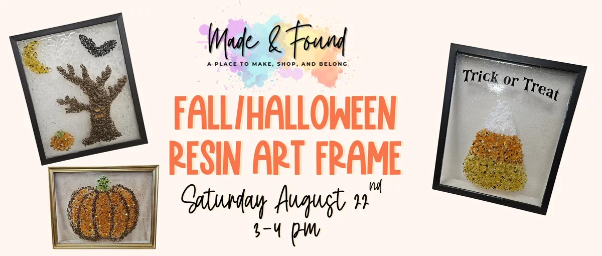 🍂🎃 Fall or Halloween Resin Art Frame Workshop