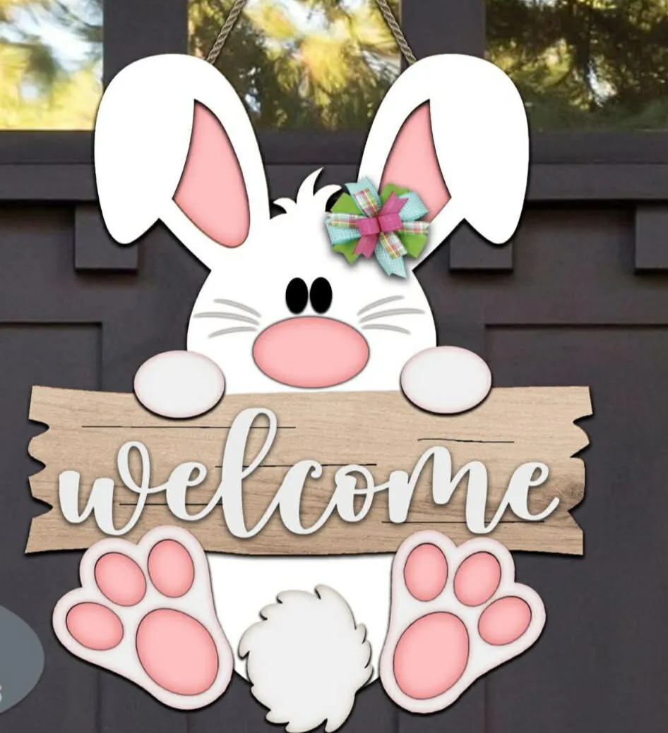 Bunny Wooden Door Sign Workshop