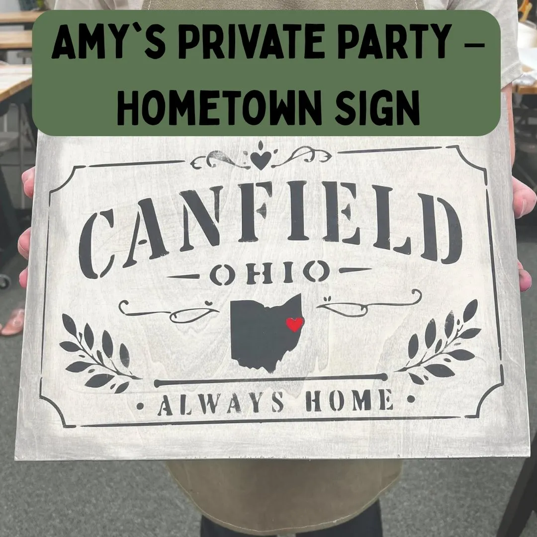 Amy's Private Party – Hometown Sign