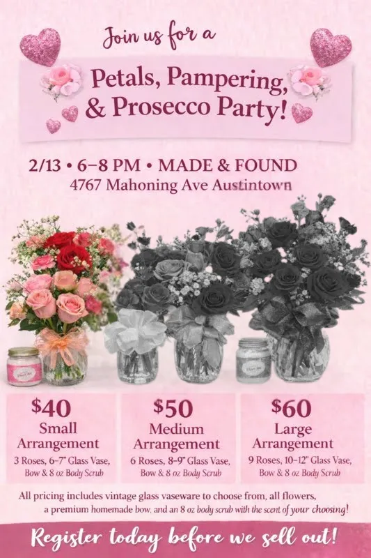 🌸 Petals, Pampering & Prosecco Party 🌸 Small Arrangement